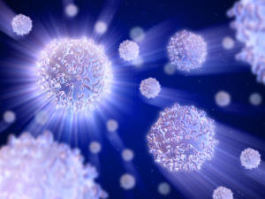 Rendering of white blood cells. (Credit: iStockphoto/Henrik Jonsson)